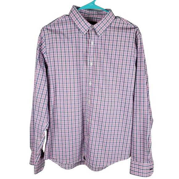 Untuckit Slim Fit Plaid Button-Up Shirt Size L Tailored Untucked Length Iconic - Picture 1 of 8